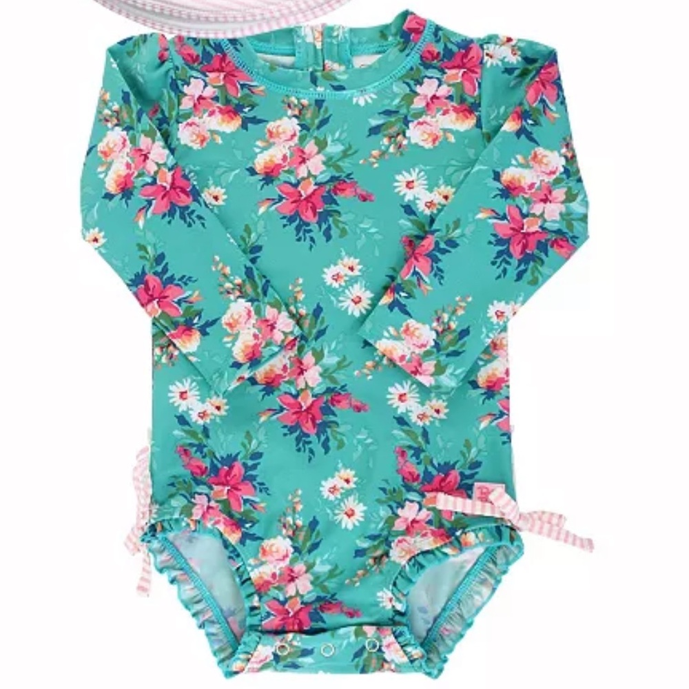 Toddler Girls Ruffled 1-Piece Rash Guard 12-18 M